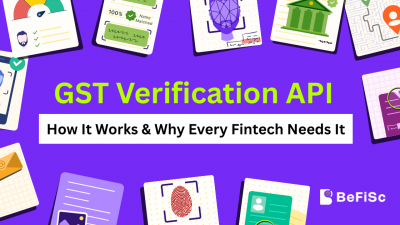 GST Verification API for fintech onboarding showing GSTIN validation, KYB verification, and business compliance checks in India