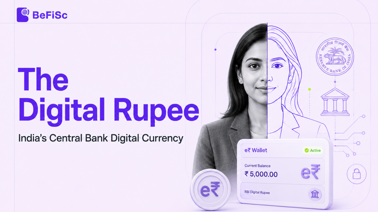 Digital Rupee CBDC displayed on a smartphone as India’s digital currency